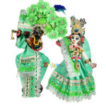 Beautiful Green Tishu Net Radha Krishna Poshak