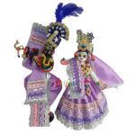 Beautiful Purple Tishu Net Radha Krishna Poshak