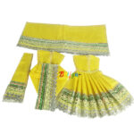 Beautiful Yellow Tishu Net Radha Krishna Poshak