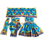 Beautiful Skyblue Morpankh Print Radha Krishna Dress