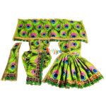 Beautiful Green Morpankh Print Radha Krishna Dress - Image 2