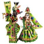Beautiful Green Morpankh Print Radha Krishna Dress