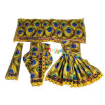 Beautiful Yellow Morpankh Print Radha Krishna Dress