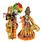 Beautiful Yellow Printed Frill Lace Work RK Vastra