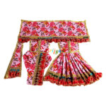 Beautiful Pink Printed Frill Lace Work RK Vastra