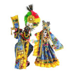 Beautiful Blue Printed Frill Lace Work RK Vastra