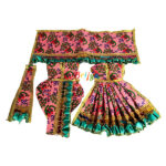 Beautiful Peach Printed Frill Lace Work RK Vastra