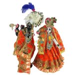 Orange Heavy Sitara Pearl Work Yugal Jodi Dress