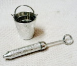 White Metal Holi Special Bucket & Pichkari For Laddu Gopal Ji