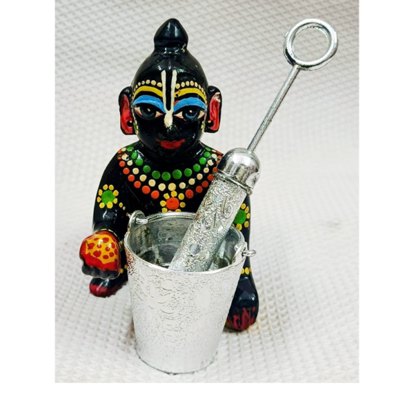 White Metal Holi Special Bucket & Pichkari For Laddu Gopal Ji