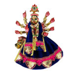 Blue Shaneel Lace Work Durga Mata Lehnga Patka Set