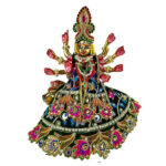 Green Heavy Embroidery Work Lenhga Patka Durga Mata Set