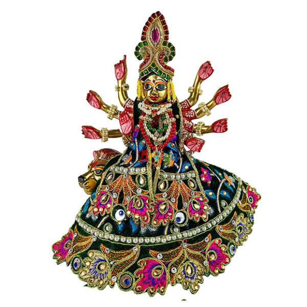 Green Heavy Embroidery Work Lenhga Patka Durga Mata Set