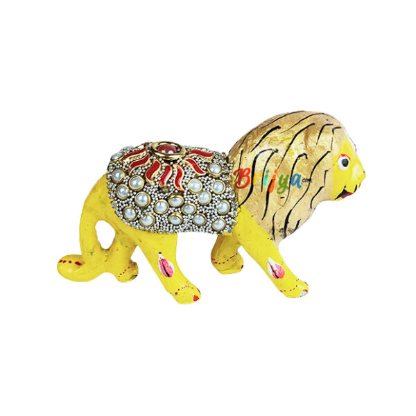 Heavy Stone Work Lion Toy For Bal Gopal