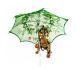 Brautiful Green 22 Cm Long Ladoo Gopal Ji Umbrella/chhata