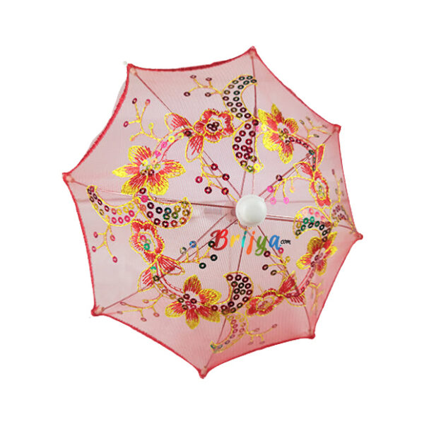 Brautiful Red 22 Cm Long Ladoo Gopal Ji Umbrella/chhata