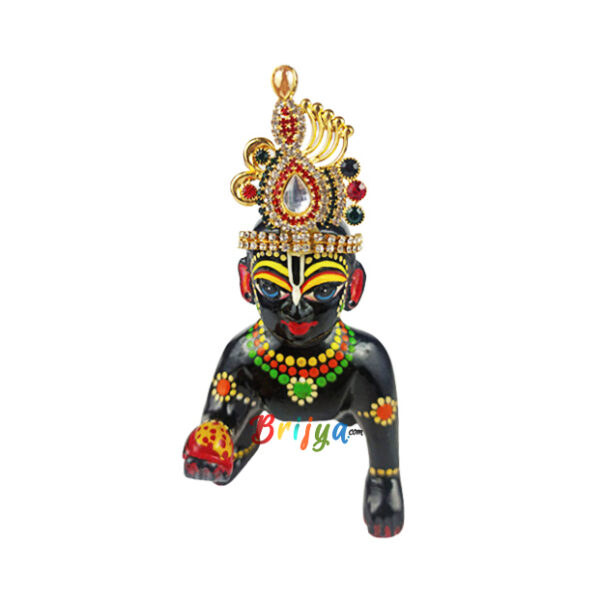 Flexible Red Green Jerkin Stone Mukut for Gopal Krishna 3-7 No.