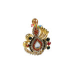 Flexible Red Green Jerkin Stone Mukut for Gopal Krishna 3-7 No.