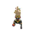 Flexible White Jerkin Stone Mukut for Gopal Krishna 3-7 No.