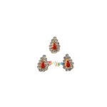 Set of Three Red White Stone God Tilak 