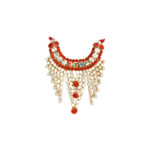 Beautiful Orange Stone Pearl Necklash For God