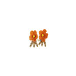 A Pair Orange Flower Jarkin Sticky EaeRing
