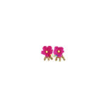 A Pair Purple Flower Jarkin Sticky EaeRing