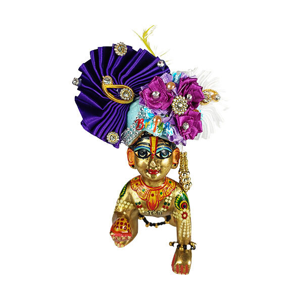 Beautiful Purple White Designer Heavy Pagdi