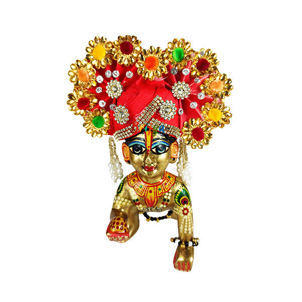 Red Heavy Stonework Pagdi