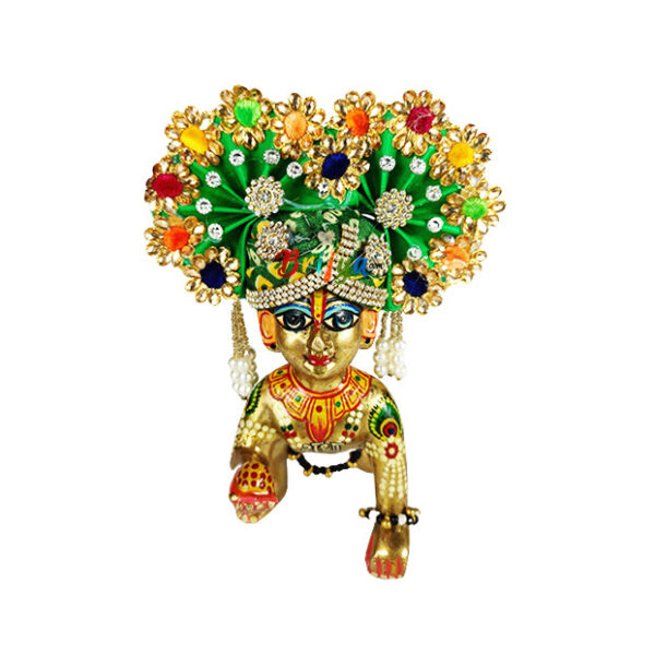 Green Heavy Stonework Pagdi