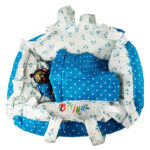 White Skyblue Cotton Bister For Bal Gopal Ji