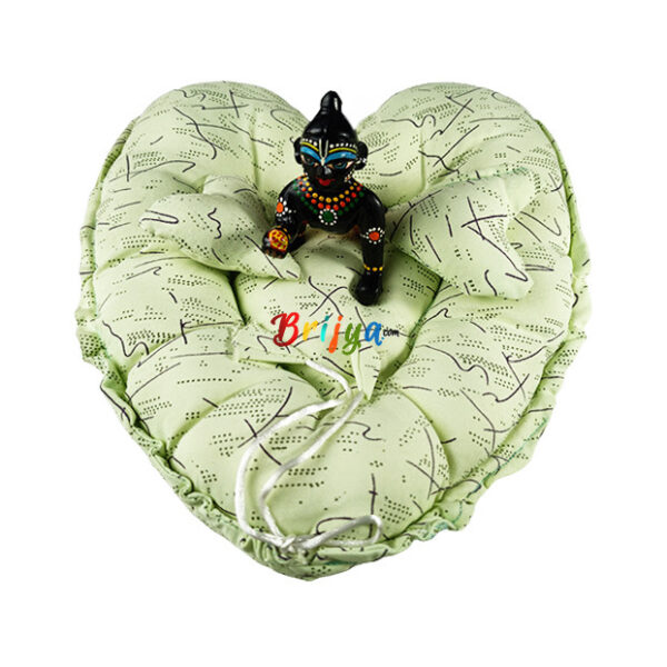 Pista Green Heart Shape Laddu Gopal Cotton Bister