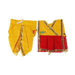 Yellow Red Gujarati Dhoti Kurta for Laddu Gopal ji