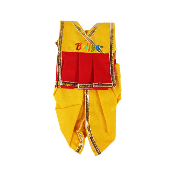 Yellow Red Gujarati Dhoti Kurta for Laddu Gopal ji