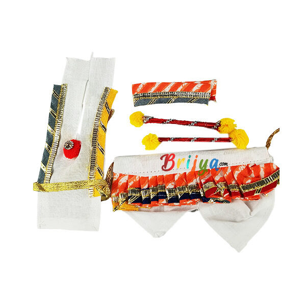 Orange Gujarati Poshak Set for Bal Gopal ji
