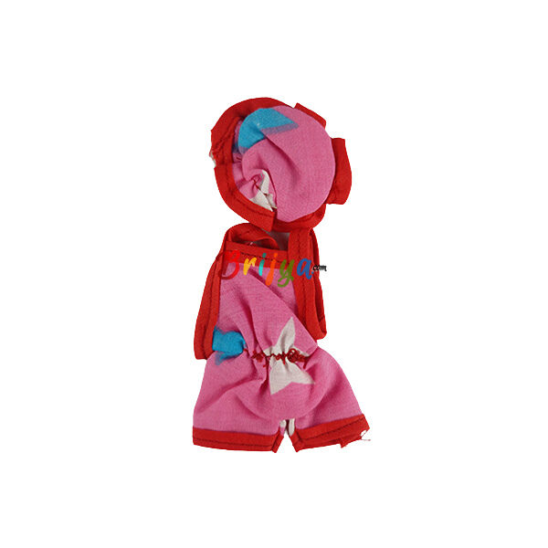 Pink Red Dangri Suit with cap for Laddu Ji