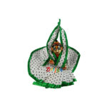 White Green Cotton Frock for Laddu Gopal Ji