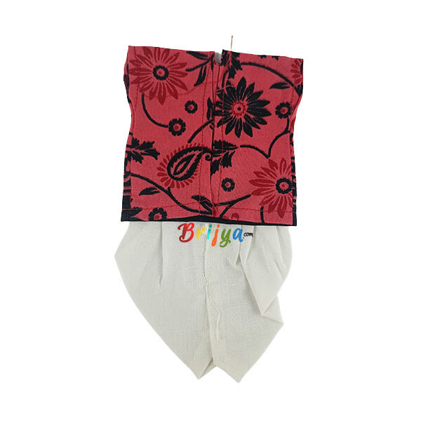 Red Printed Kurta Pajama for Kanha Ji
