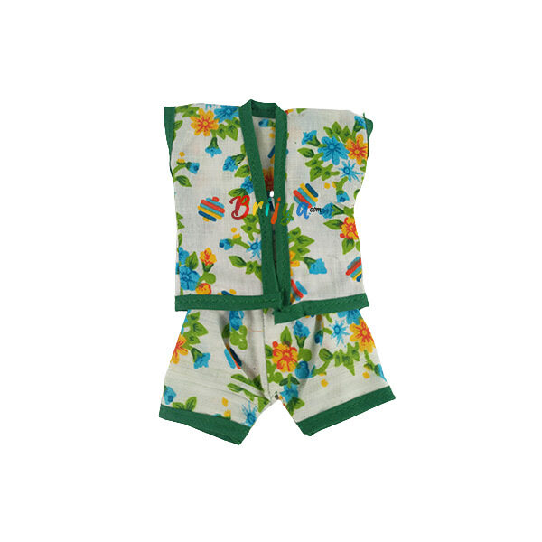 Green White Print Night Suit For Gopal ji (5-6 No)