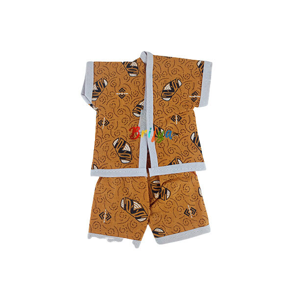 Mustard Printed Night Suit For Bal Gopal ji