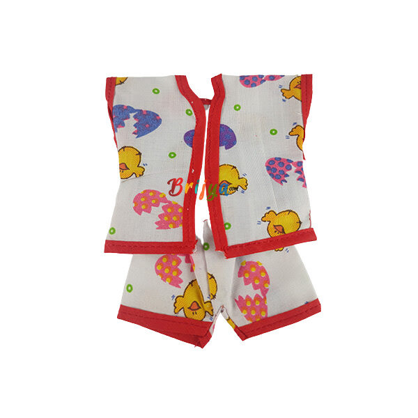 White Red Printed Night Suit For Bal Gopal ji