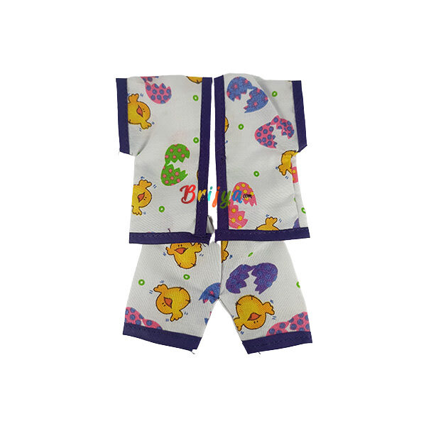 Purple White Printed Night Suit For Bal Gopal ji