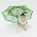 Beautiful Green 22 Cm Long Ladoo Gopal Ji Umbrella/chhata