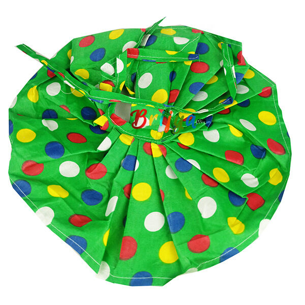 Green dot Cotton Frock for Bal Gopal Ji 4-7 no.
