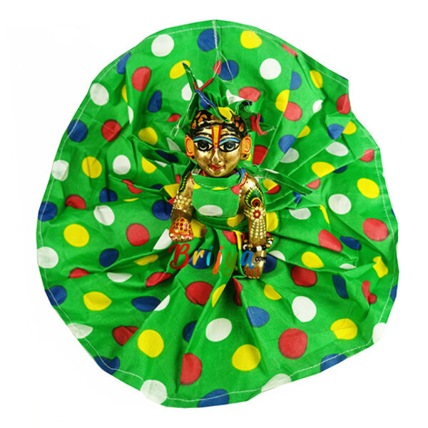 Green dot Cotton Frock for Bal Gopal Ji 4-7 no.