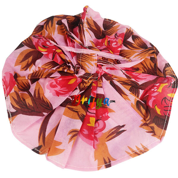 Pink Brown print Cotton Frock for Bal Gopal Ji 4-7 no.