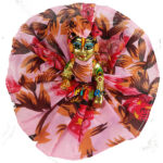 Pink Brown print Cotton Frock for Bal Gopal Ji 4-7 no.