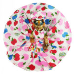 White Apple print Cotton Frock for Bal Gopal Ji 4-7 no.