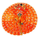 Orange heavy stone satin ribbon gopal dress