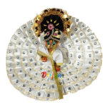 White heavy stone satin ribbon gopal dress